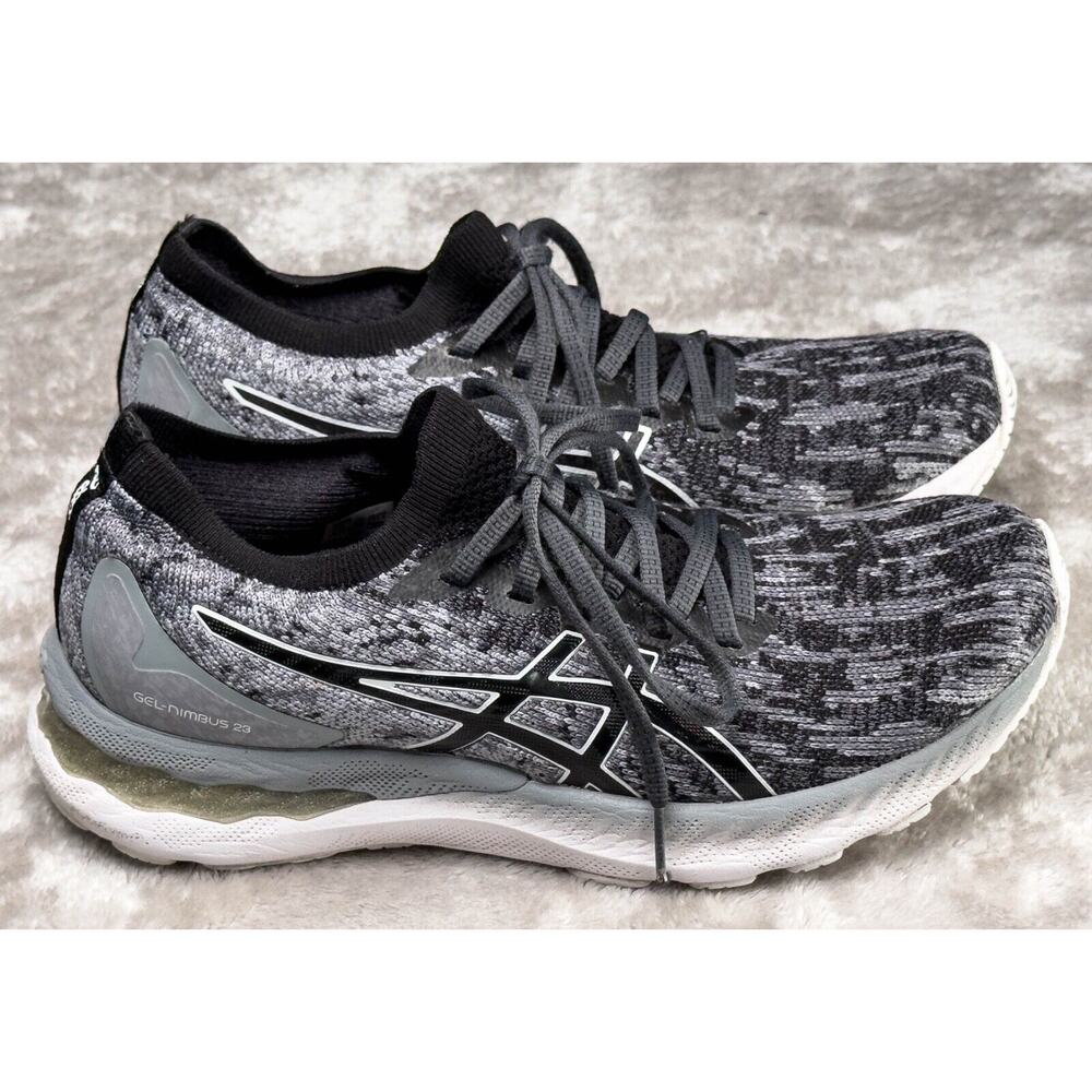 ASICS Gel Nimbus 23 Gray Black Knit Running Shoes Sneakers Womens Size 9.5 - Picture 15 of 16